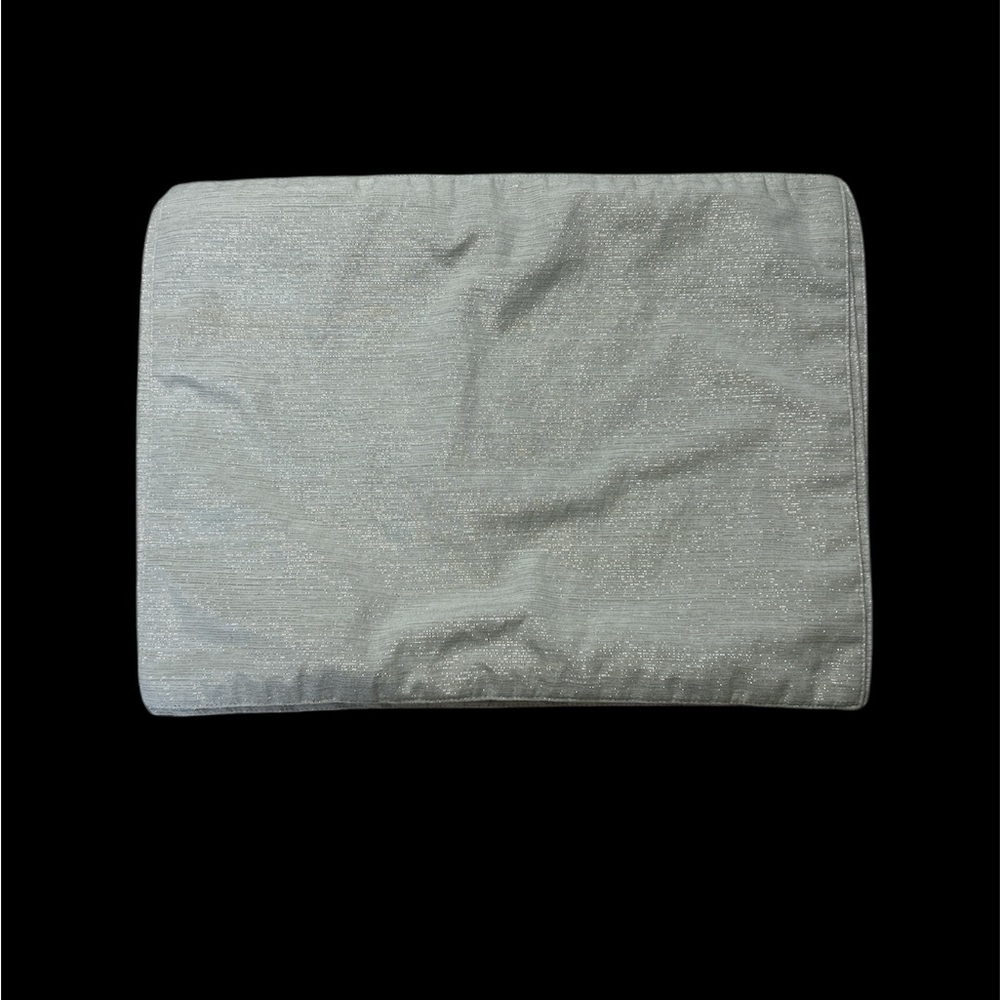 Set of 4 - Fabric Silver / White Metallic Placemats